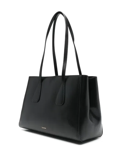 Calvin Klein Logo-detail Tote Bag In Black