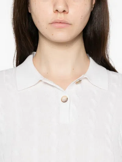 Gran Sasso Cable-knit Buttoned Sweater In White