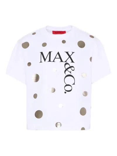 Max & Co Polka-dot Short-sleeve T-shirt In White