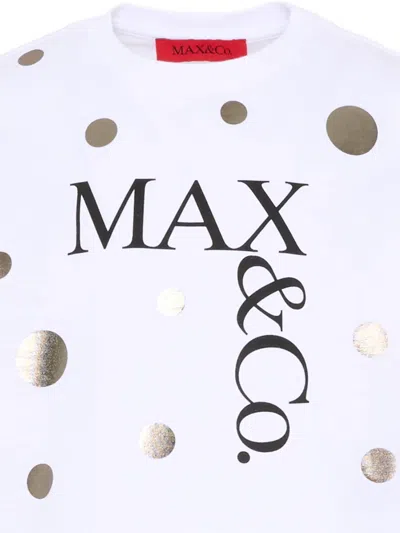 Max & Co Polka-dot Short-sleeve T-shirt In White