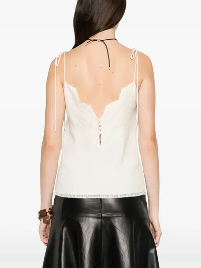 Valentino Lace-trim Top In Neutral