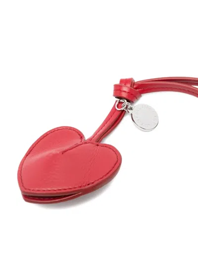 Stella Mccartney Heart Charm Keyring In Red