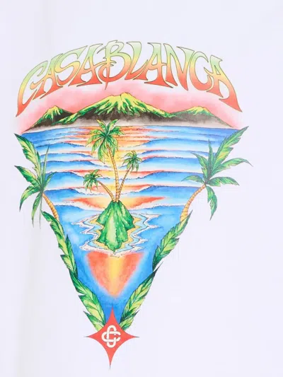 Casablanca Short-sleeve Graphic-print T-shirt In White