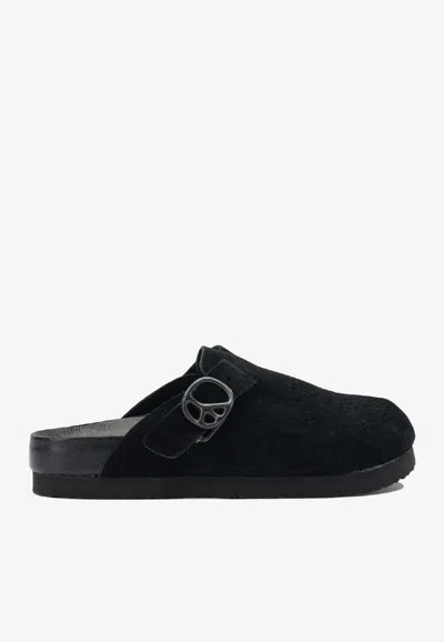 Needles Leather Clog Sabot In Black