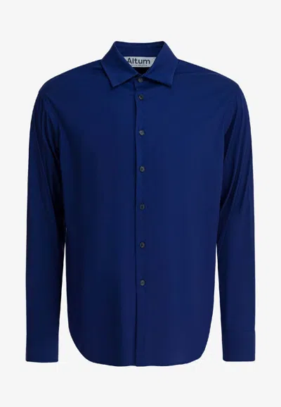 Altum Logo-embroidered Buttoned Shirt In Blue