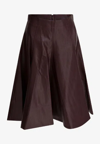 Thelaurent A-line Midi Skirt In Brown