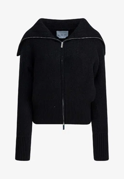 Sa Su Phi Cashmere-blend Bomber Jacket In Black