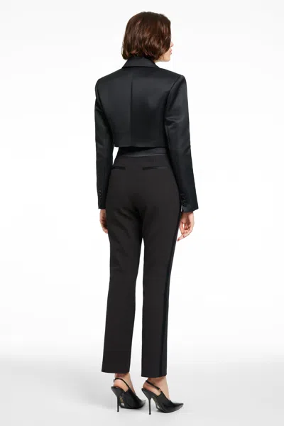 Toccin Freya Cropped Tuxedo Blazer In Black