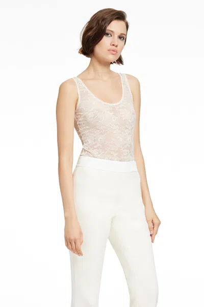 Toccin Lila Scoop Neck Tank Bodysuit In White