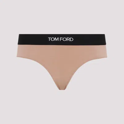 Tom Ford Dusty Rose Modal Slip With Logo In Pink