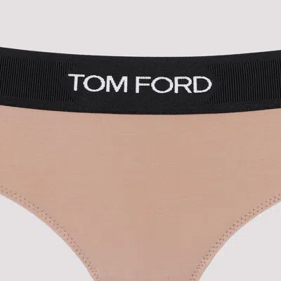 Tom Ford Dusty Rose Modal Slip With Logo In Pink
