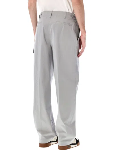 Fendi Cargo Trousers With Belt Loops And Eyelet In Silver