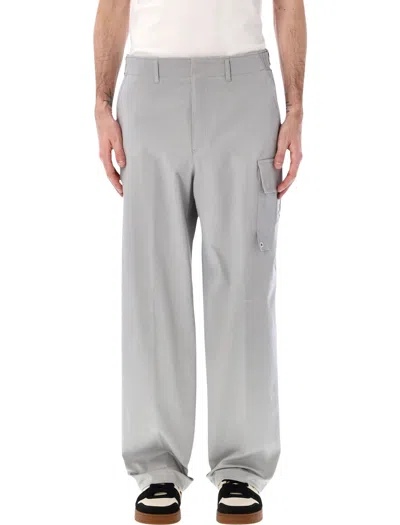 Fendi Cargo Trousers With Belt Loops And Eyelet In White