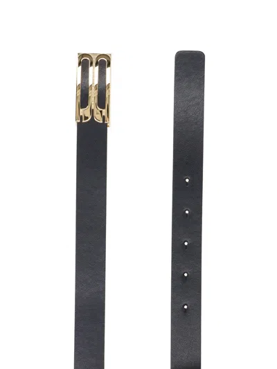 Victoria Beckham Adjustable Length Belts Smooth Finish Design In Black