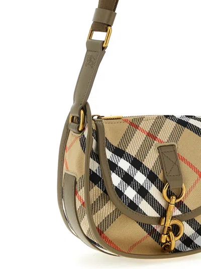 Burberry Embroidered Canvas Mini Messenger B Clip Crossbody Bag In Multi