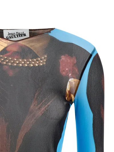 Jean Paul Gaultier Re Edition Tennis Mesh Graphic Top In Multi