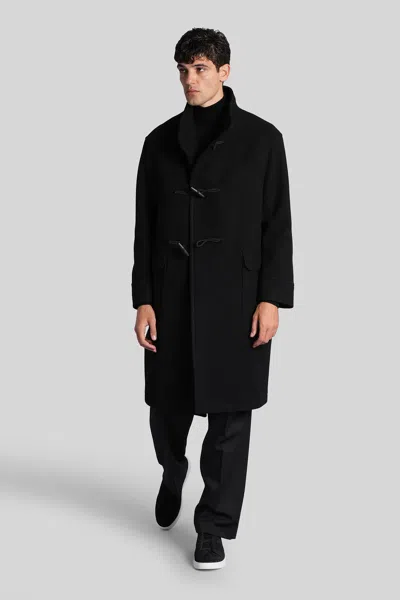 Tagliatore Black Wool And Cashmere Blend Mon Coat In Black