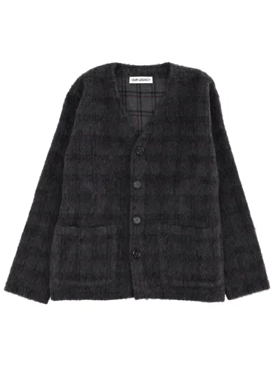 Our Legacy Grey Wool-blend Sweater In Blue