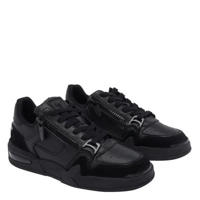 Giuseppe Zanotti Gz-ghost Sneakers In Black Suede And Leather In Multi