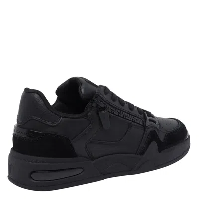 Giuseppe Zanotti Gz-ghost Sneakers In Black Suede And Leather In Multi