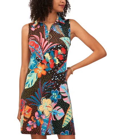 Msk Women's Sleeveless Zipper Dress In Multi