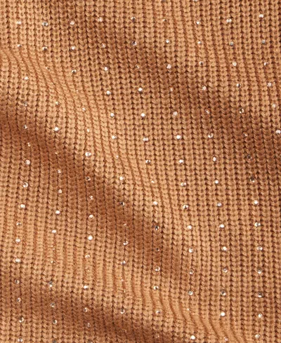 Inc International Concepts Women's Rhinestone Rib Sweater, Macy's Exclusive In Brown