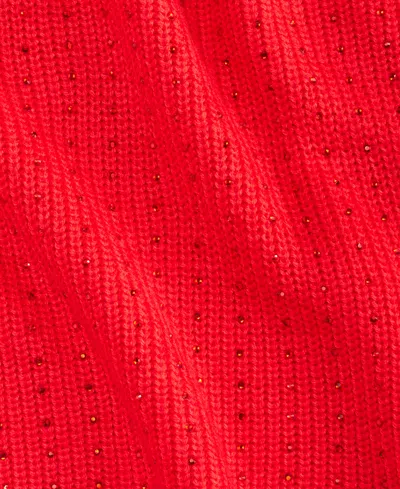 Inc International Concepts Women's Rhinestone Rib Sweater, Macy's Exclusive In Red
