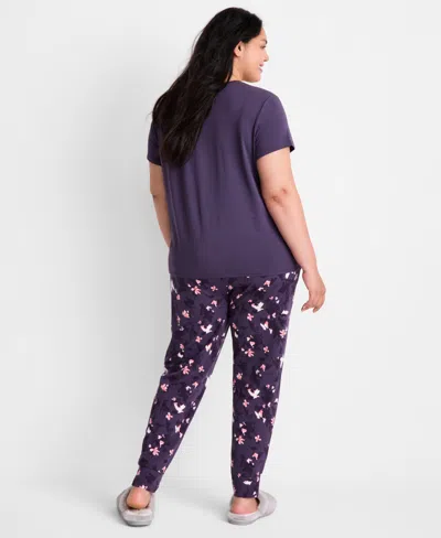 State Of Day Women's Cotton Blend Short-sleeve Sleep Tee Xs-3x, Created For Macy's In Purple