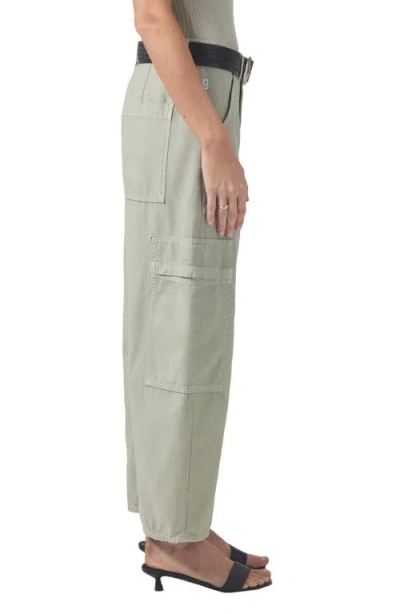 Citizen Of Humanity Citizens Of Humanity Marcelle Cotton Low Slung Cargo Pants In Palmdale Medium Dark Green