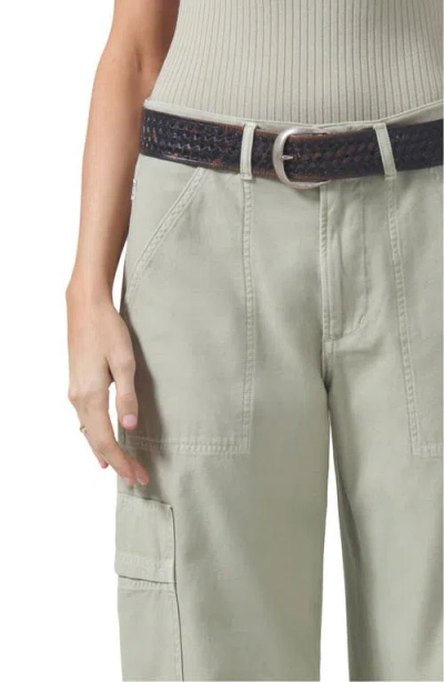Citizen Of Humanity Citizens Of Humanity Marcelle Cotton Low Slung Cargo Pants In Palmdale Medium Dark Green