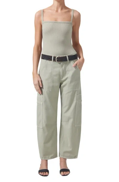Citizen Of Humanity Citizens Of Humanity Marcelle Cotton Low Slung Cargo Pants In Palmdale Medium Dark Green