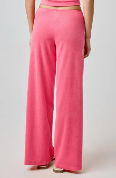 Florence By Mills Terry Cloth Wide Leg Pants In Pink
