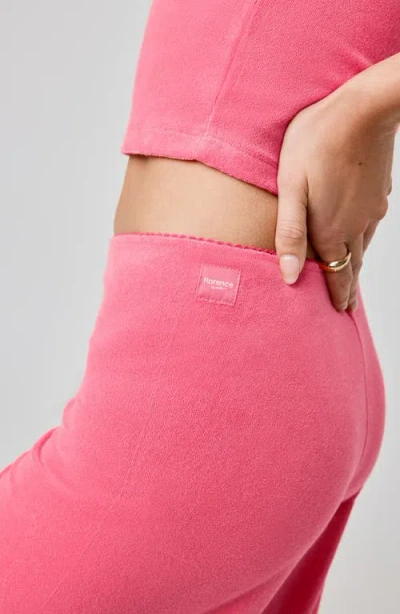 Florence By Mills Terry Cloth Wide Leg Pants In Pink