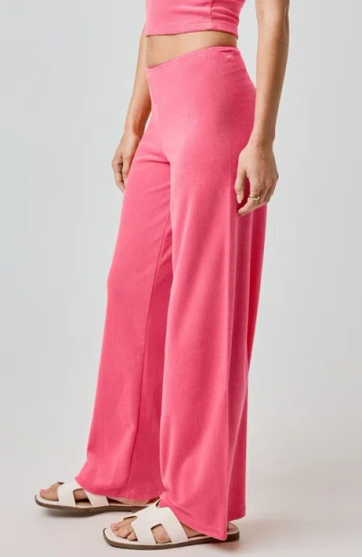 Florence By Mills Terry Cloth Wide Leg Pants In Pink