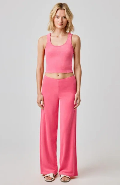 Florence By Mills Terry Cloth Wide Leg Pants In Pink