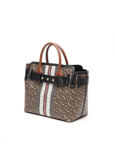 Burberry E Canvas Monogram Stripe Belt Tote Bag In Multi