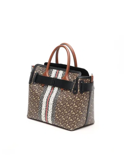 Burberry E Canvas Monogram Stripe Belt Tote Bag In Multi