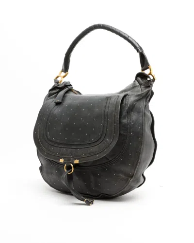 Chloé Large Studded Marcie Bag In Black