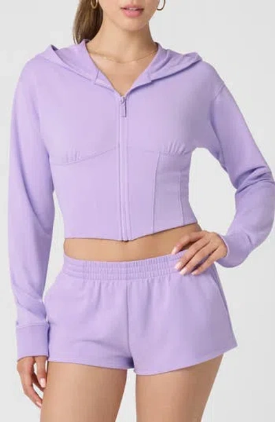 Florence By Mills Corset Zip Hoodie In Purple