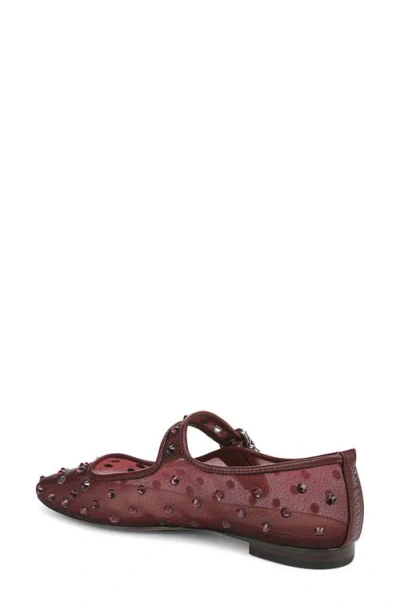 Sam Edelman Michaela Shine Mary Jane Flat In Burgundy