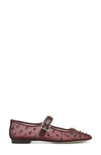 Sam Edelman Michaela Shine Mary Jane Flat In Burgundy