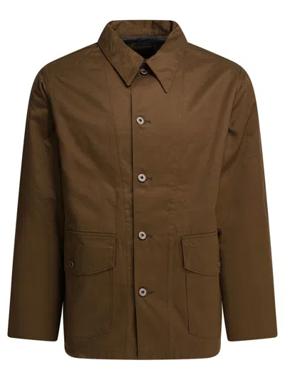 Buzz Rickson's "aviation Associates" Overshirt Jacket In Brown