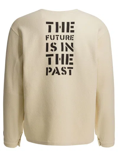 Human Made Long Sleeve Henley T-shirt Text Print In Neutral