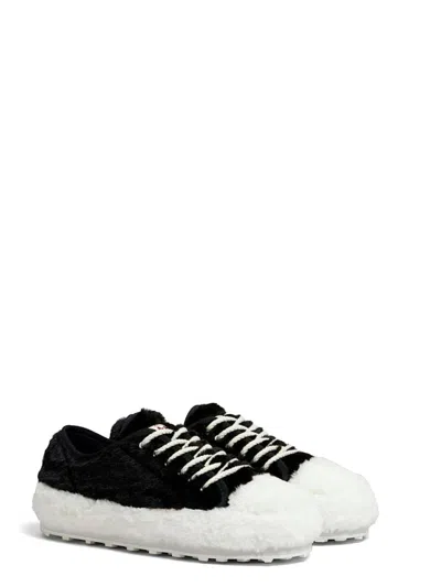 Marni Teddy Lace-up Sneakers In Black
