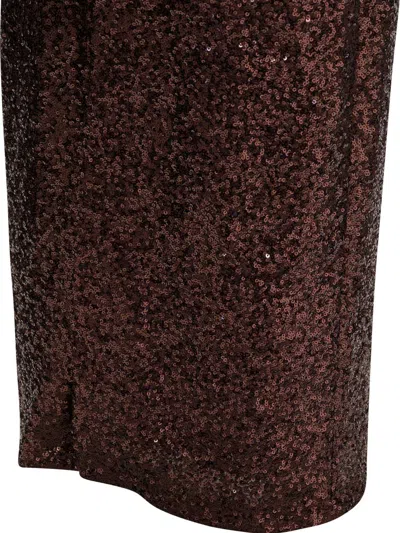 Semper Sequined Midi Skirt Skirts Brown In Metallic