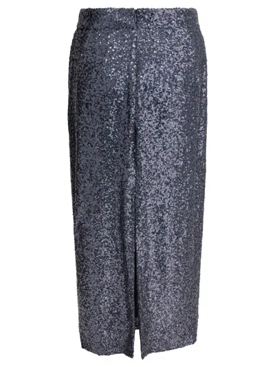 Semper Sequined Midi Skirt Skirts Grey In Gray