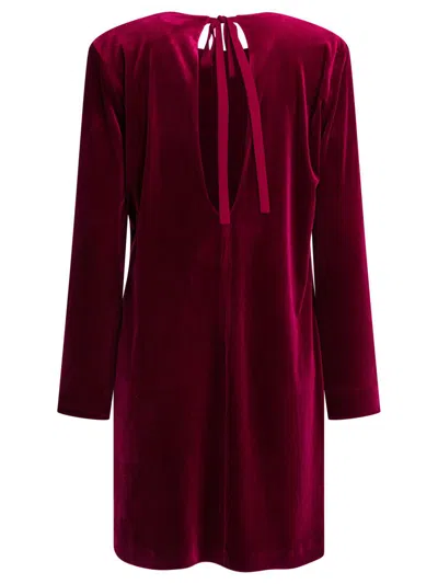 Semper Short Velvet Dress Dresses Bordeaux In Red