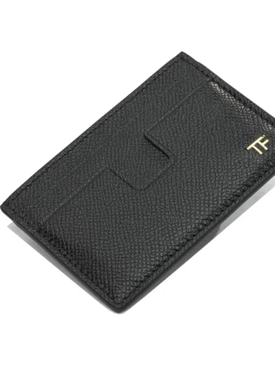 Tom Ford Grained Leather Small Classic Card Holder Accessories In Black