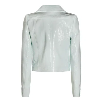 Courrèges Shiny Long Sleeve Casual Style Jacket In Green