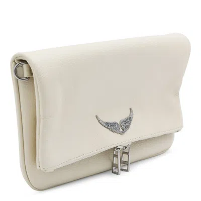 Zadig & Voltaire White Rock Grained Leather Shoulder Bag In Neutral